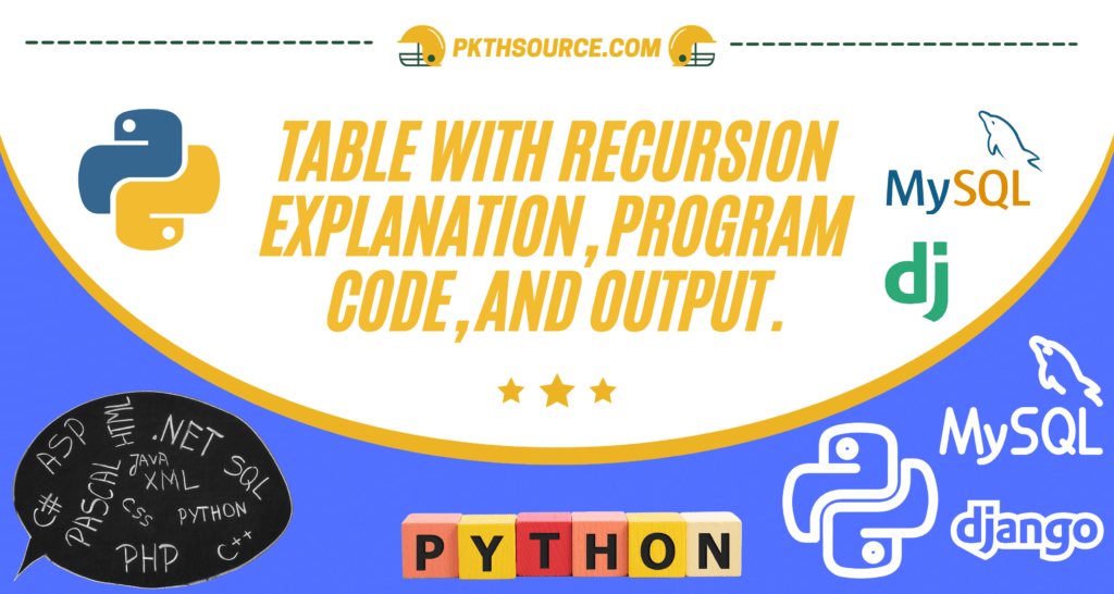 Python table with recursion